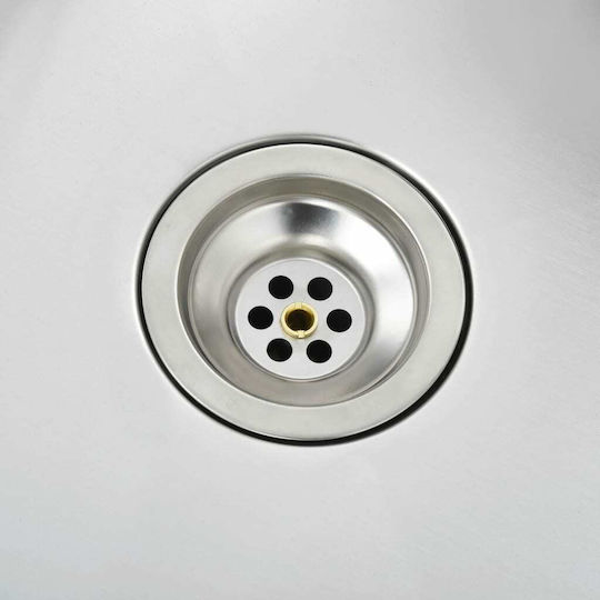vidaXL Ένθετος Νεροχύτης Inox Brushed Μ44xΠ44cm Ασημί