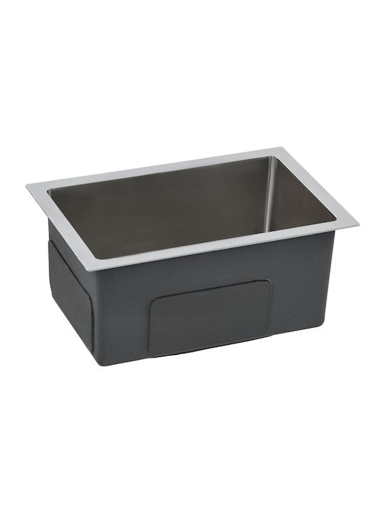 vidaXL Drop-In Sink Inox Brushed W44xD29cm Silver