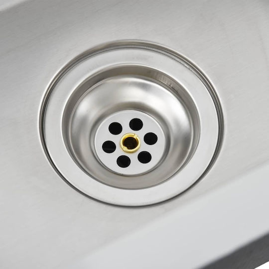 vidaXL Drop-In Sink Inox Brushed W44xD29cm Silver