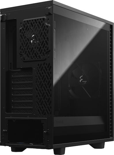 Fractal Design Define 7 Compact Light Tempered Glass Gaming Midi Tower Κουτί Υπολογιστή με Πλαϊνό Παράθυρο Μαύρο