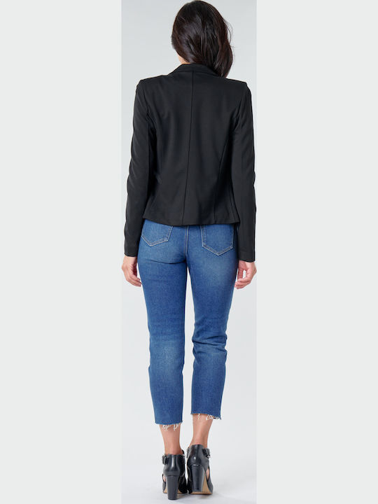 Only Poptrash Blazer pentru femei Cu talie Sacou Negru Only Poptrash Blazer pentru femei Cu talie Sacou Negru