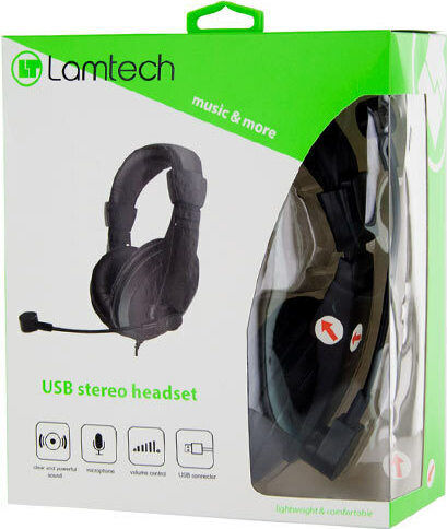 Lamtech Over Ear Multimedia Ακουστικά με μικροφωνο και σύνδεση USB-A LAM021394