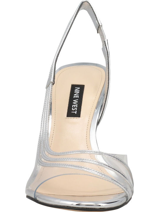 Issy Damen Sandalen mit Dünn hohem Absatz in Silber Farbe