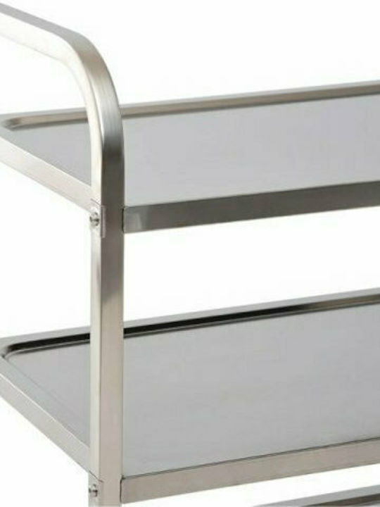 HomCom HomCom Metal Wine Rack with Wheels Silver 85x45x90cm