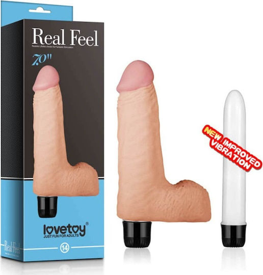 Lovetoy Real Feel with Scrotum Realistic Vibrator 17cm Carne