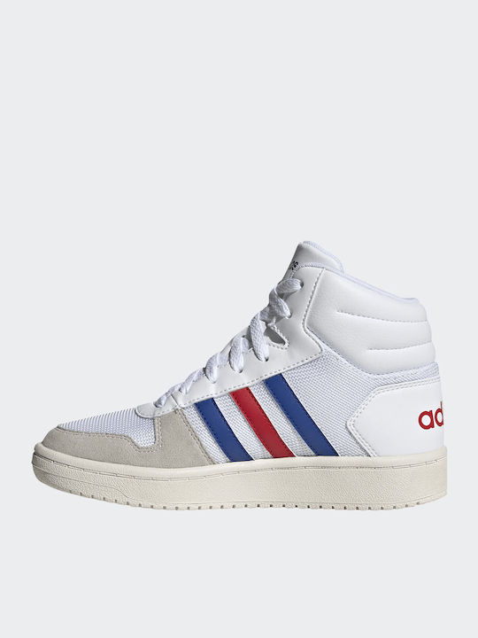 Hoops Hoops 2.0 Mid K Kids Sports Shoes Basketball with Laces Cloud White / Collegiate Royal / Scarlet