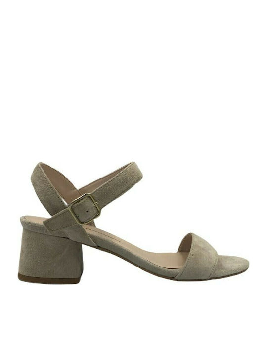 Suede Sandalen Beige