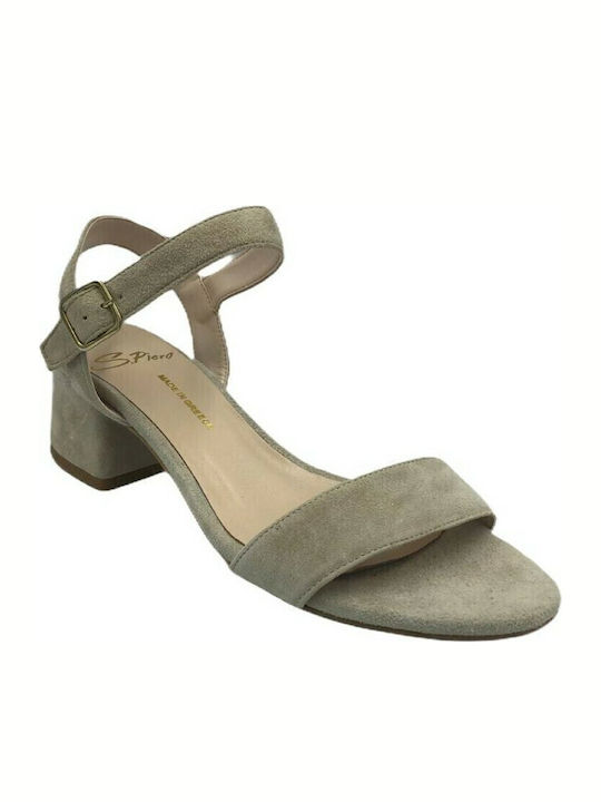 Suede Sandalen Beige
