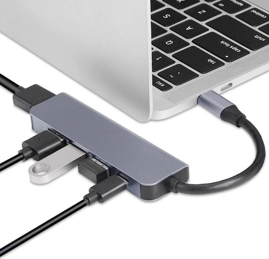 USB-C Докинг станция с HDMI 4K PD Сив (CAB-UC045)