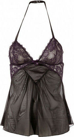 Cottelli Collection Flared Babydoll with Lace Cups Sexy Babydoll Black