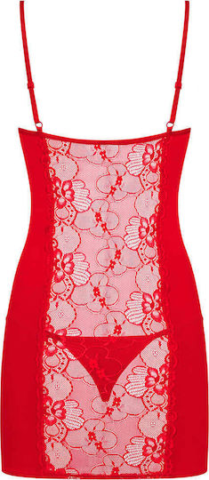 Obsessive Heartina Sexy Set mit Robe Chemise & Tanga Red