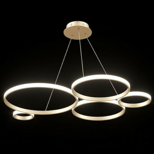 Ondaluce Pois LED Κρεμαστό Φωτιστικό Χρυσό 108x7x150εκ. Ondaluce Pois LED Κρεμαστό Φωτιστικό Χρυσό 108x7x150εκ.