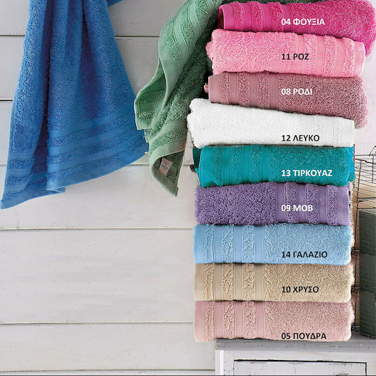 Rythmos Hand Towel Lagoon 40x60cm 12 White Weight 470gr/m²