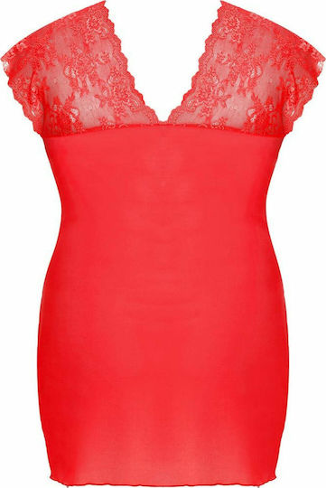 Anais Apparel Sydney Plus Size Chemise & Thong Sexy Set mit Robe Red