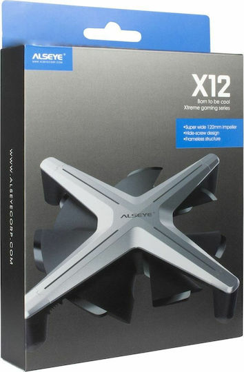 Inter-Tech ALSEYE X12 Case Fan 120mm (1200rpm / 42.2cfm) with RGB Lighting and 6-Pin Gray Connection