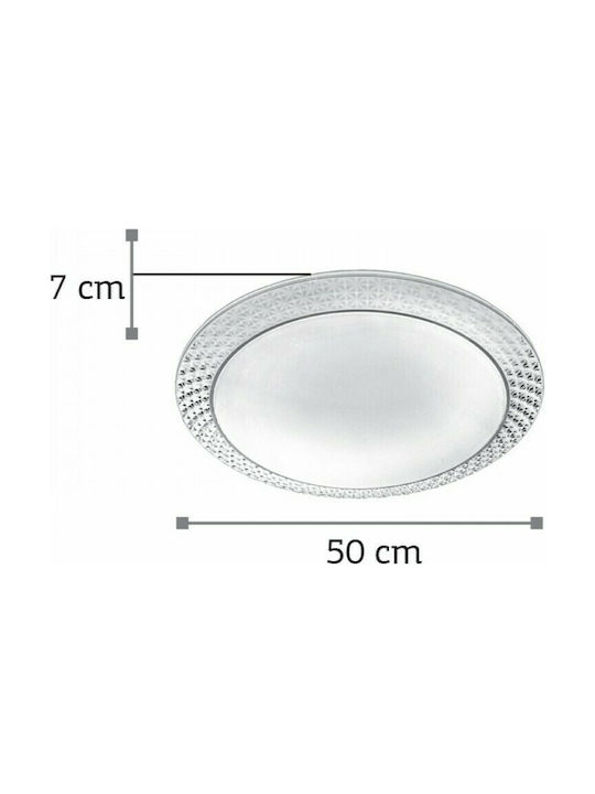 Inlight Modern Ceiling Light with Integrated LED and Crystals 50pcs White