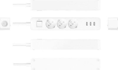 Xiaomi Mi Power Strip 3-Outlet Power Strip with USB 1.5m White