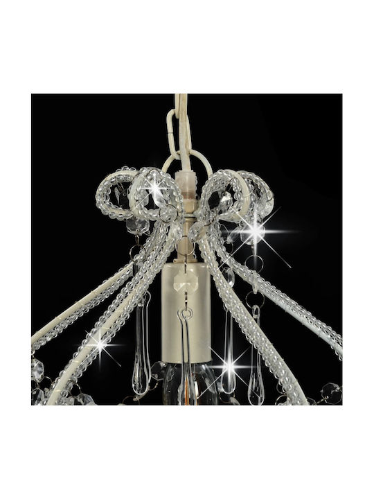 vidaXL Chandelier with Crystals 1xE14 White 24cm 281593