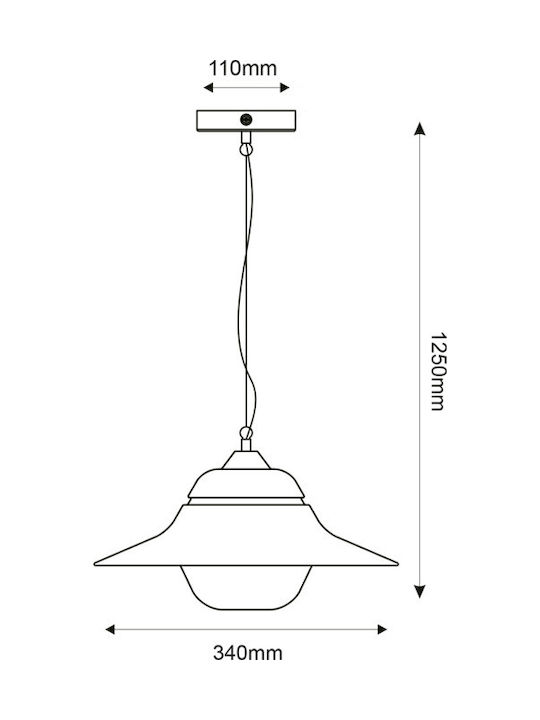 Aca Julie Outdoor Hanging Ceiling Light E27 in Gray Color JULIE1PG