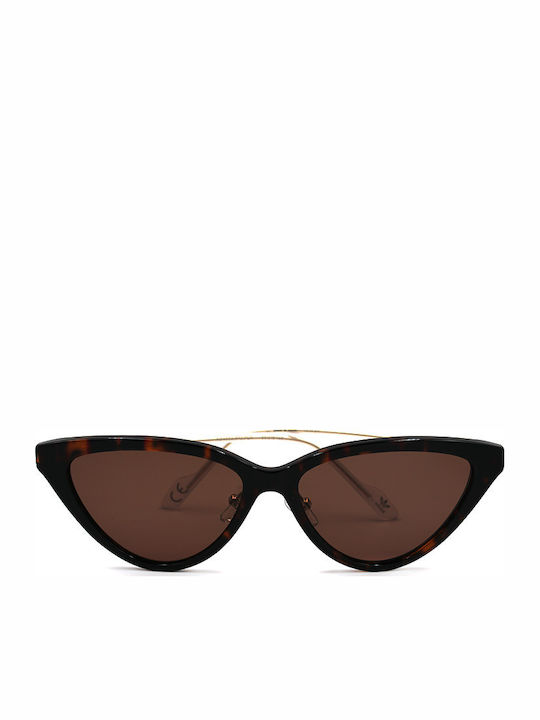 adidas Women's Sunglasses with Brown Plastic Frame and Brown Lens AOK006-092PRL