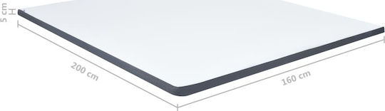 vidaXL Mattress Topper Super Double Memory Foam with Removable Cover 160x200x5cm