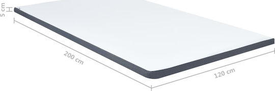 vidaXL Mattress Topper Semi-Double Memory Foam with Removable Cover 120x200x5cm