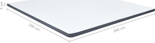 vidaXL Mattress Topper King Size Memory Foam with Removable Cover 200x200x5cm