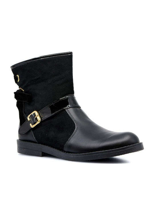 PAPISTAS KIDS BOOTS FOR GIRL WITH BLACK LEATHER-CASTOR