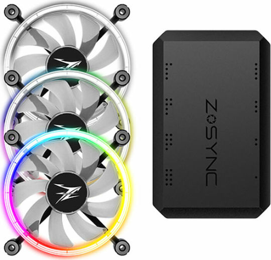 Zalman LF120A3 Case Fan (1300rpm / 43cfm) με RGB Φωτισμό και Σύνδεση 3-Pin / 4-Pin PWM 3τμχ