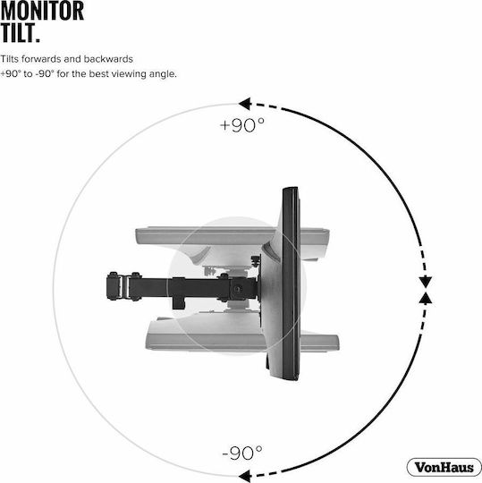 VonHaus Tabletop Suport pentru 2 Monitoare până la 32" cu Braț (3005117)