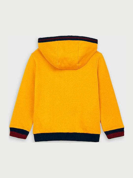 Kids Sweatshirt Cardigan Cotton with Hood Yellow