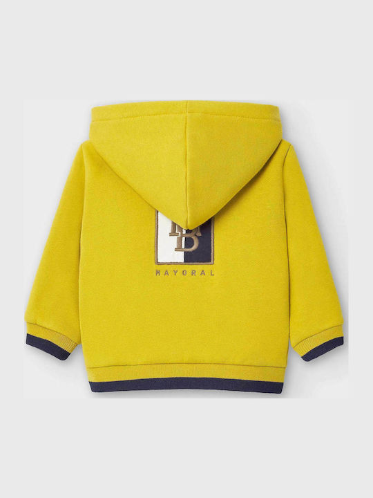 Kids Sweatshirt Cardigan Cotton with Hood Yellow