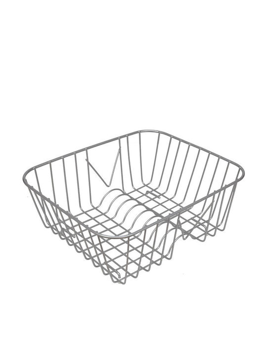Sidirela Στραγγιστήρι Γούρνας Μεταλλικό Ασημί 38x30.5x15.5cm