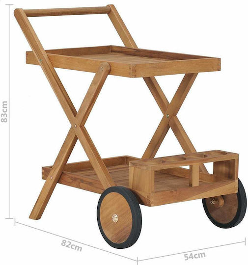 Auxiliary Table for Small Outdoor Spaces from Teak Foldable 82x54x83cm