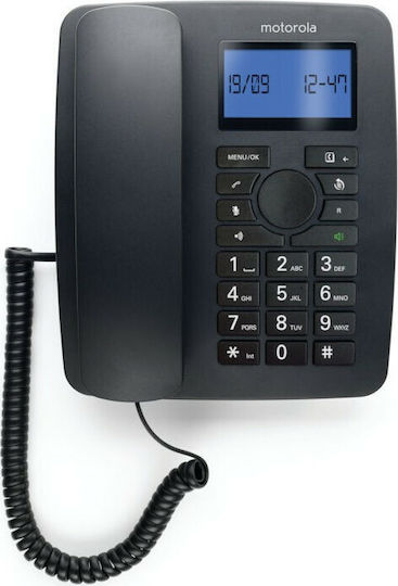 Motorola C4201 Schnurlostelefon mit Griechischem Menü Schwarz