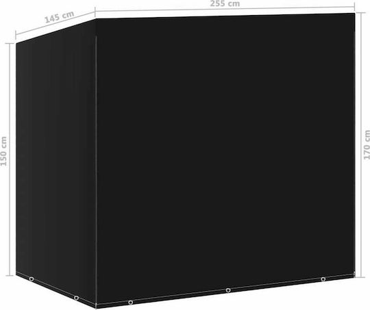 vidaXL Προστατευτικό Κάλυμμα Τραπεζαρίας 255x145x170εκ. σε Μαύρο Χρώμα