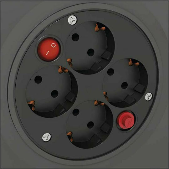 Emos Closed Type Extension Reel Cord 3 x 1.5mm²/25m Black