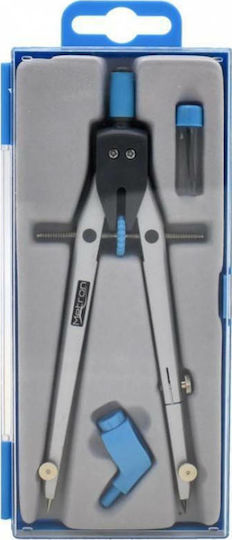 Metron Metallic Compass with Point, Pencil, Circle Cutter in Case (Μiscellaneous colours)