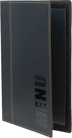 Securit Menu Holder in PU Leather in Black Colour 25.3x17.7 cm Trendy Range A5