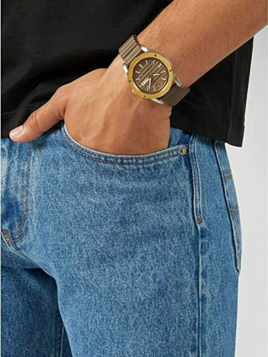 Versace Theros Ρολόι Μπαταρίας με Δερμάτινο Λουράκι Versace Theros Ρολόι Μπαταρίας με Δερμάτινο Λουράκι