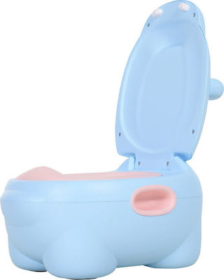 HomCom Portable Potty Εκπαιδευτικό Γιογιό με Καπάκι Hippo with Lid Blue up to 25kg