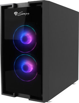 Genesis Irid 353 ARGB Gaming Micro Tower Computer Case with Window Panel Black