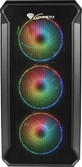 Genesis Irid 503 ARGB Gaming Micro Tower Компютърна Кутия с Страничен Прозорец Черна