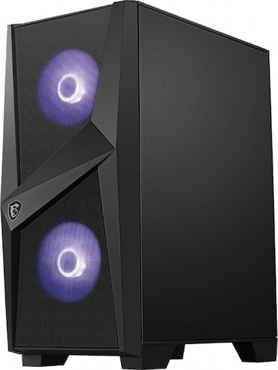 MSI MAG Forge 100M Gaming Midi Tower Κουτί Υπολογιστή με Πλαϊνό Παράθυρο και RGB Φωτισμό Μαύρο