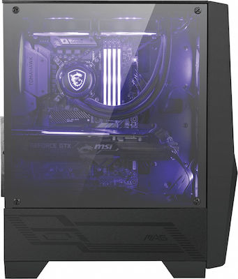 MSI MAG Forge 100M Jocuri Middle Tower Cutie de calculator cu iluminare RGB Negru