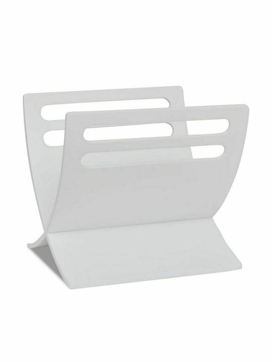 vidaXL Wooden Magazine Rack White 29.5x26.5x29.5cm