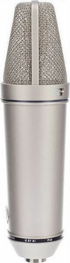 Neumann U-87 Ai Set Set Condenser Microphone XLR Shock Mounted for Vocals Nickel in Silver Color