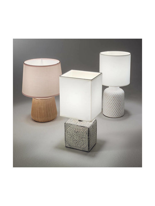Ideal Lux Kali Ceramic Table Lamp for Socket E14 with Gray Shade and Base