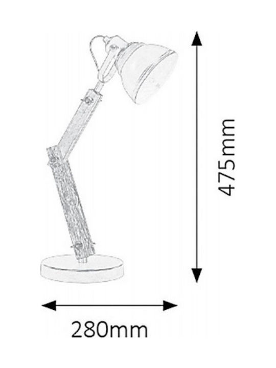 Elmark Allegra Office Lamp with Foldable Arm for Socket E14 in Black Color
