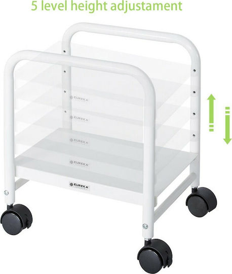 Eureka Ergonomic CS-01W Подова Основa за Кутия за Компютър с Колелца Бяла 22.03.0002